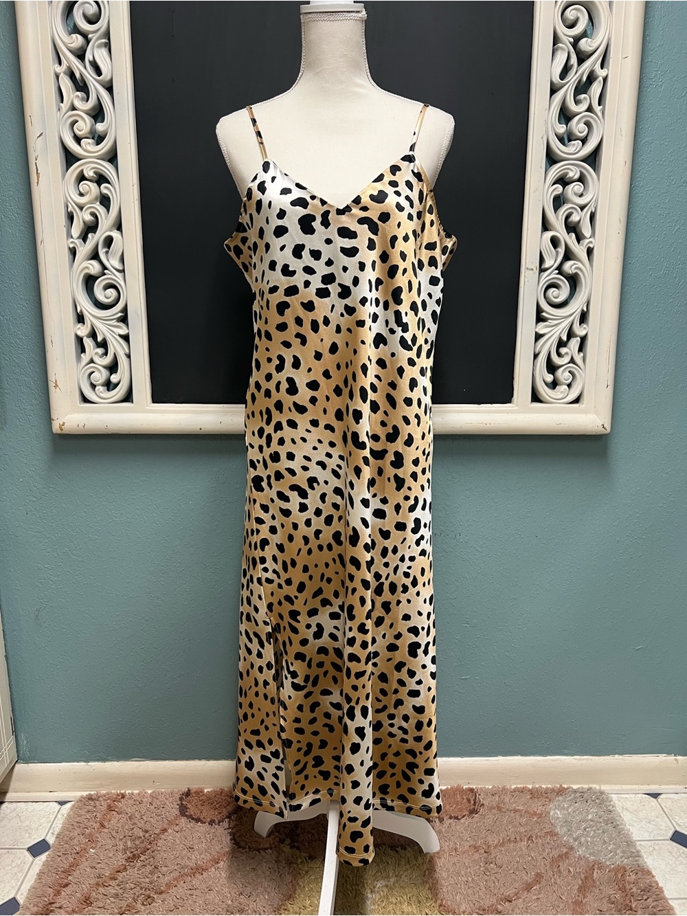 Hot Kiss Vintage Y2K Leopard print slip dress